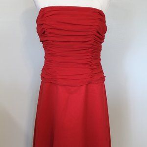 Christina Wu Strapless Scarlet Gown
